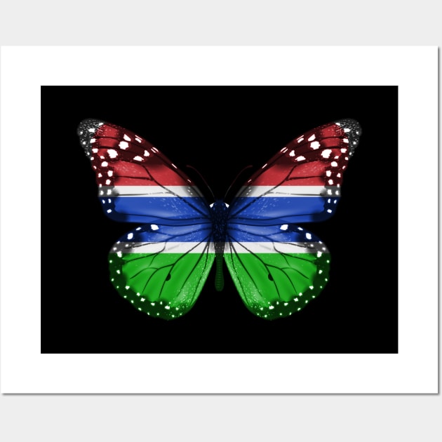 Gambian Flag  Butterfly - Gift for Gambian From Gambia Wall Art by Country Flags